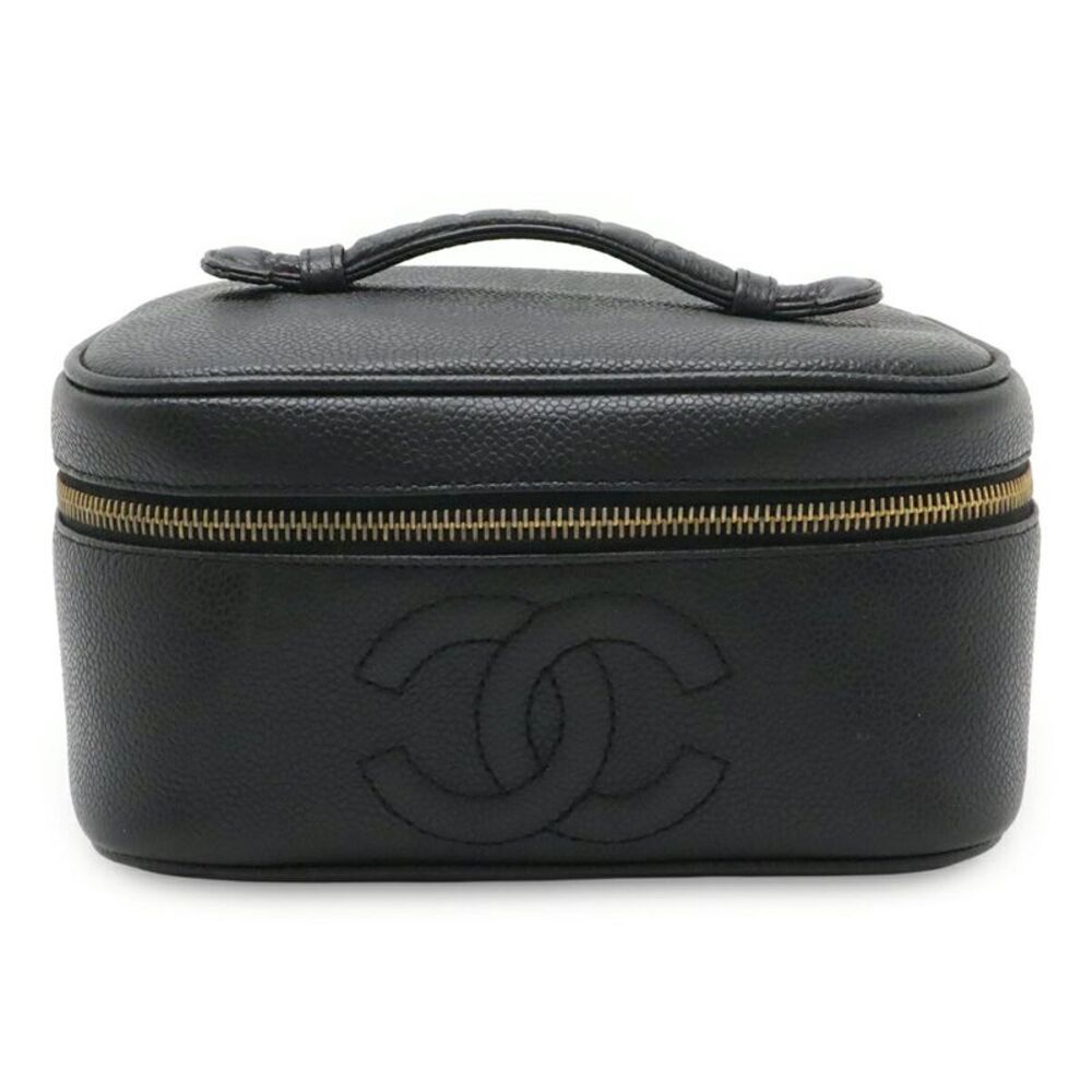Chanel Caviar Vanity Bag Cosmetic Pouch Black